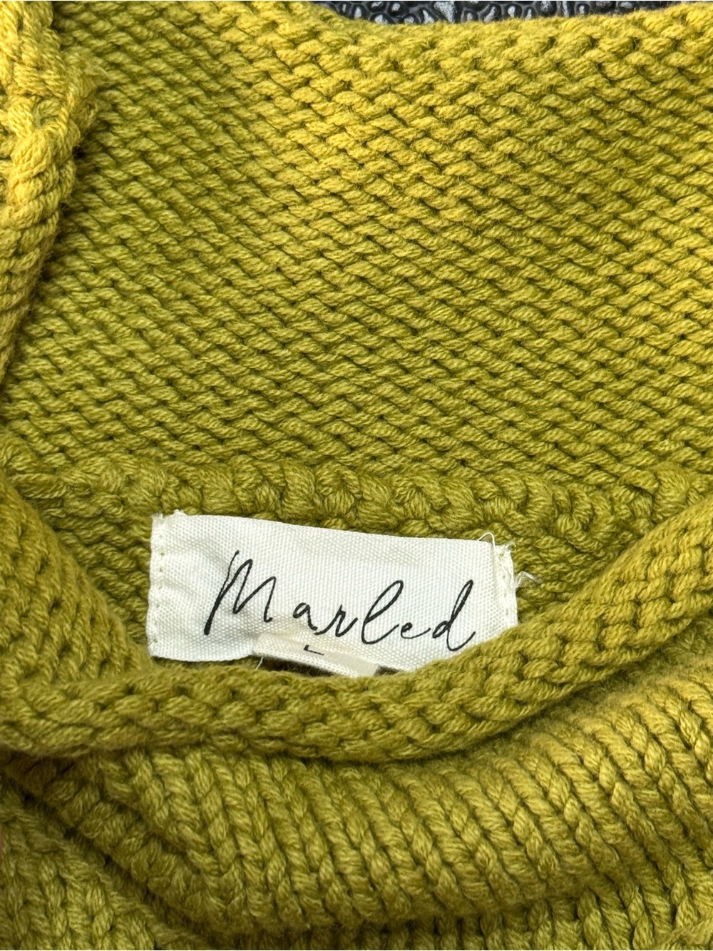 Marled Chartreuse Sleeveless Turtleneck Sweater Vest - Picture 5 of 6